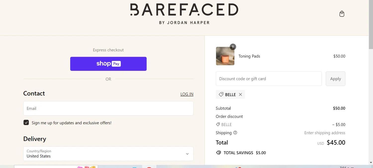 How to apply Barefaced coupon code